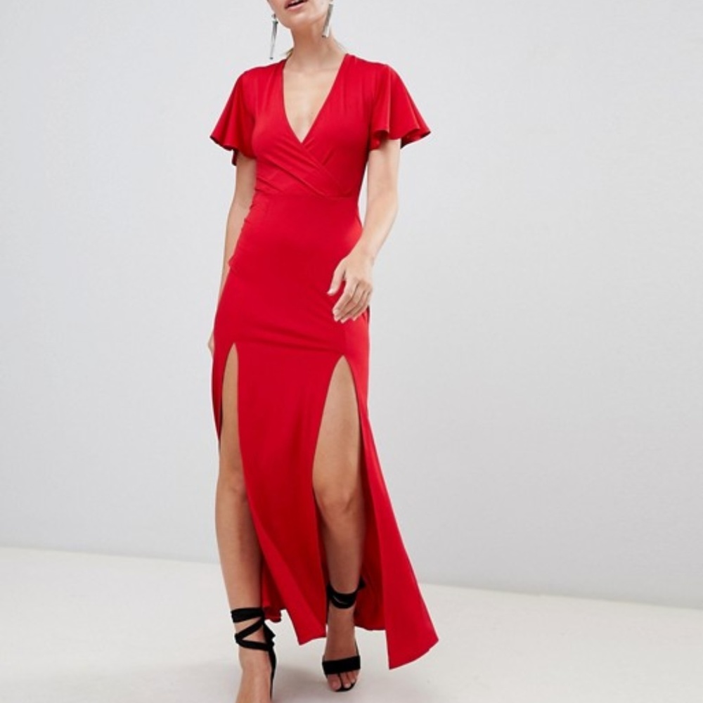 NWOT Miss Selfridge Petite V Neck Maxi Dress